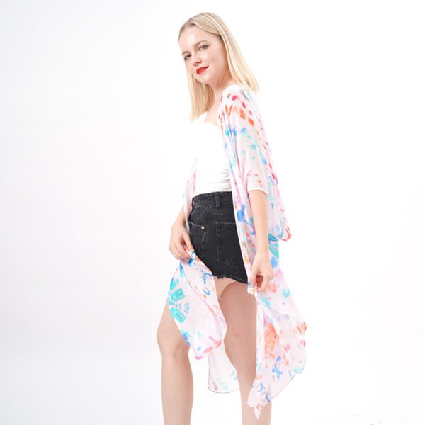 Open Front Sheer Kimono Cardigan - Image 4