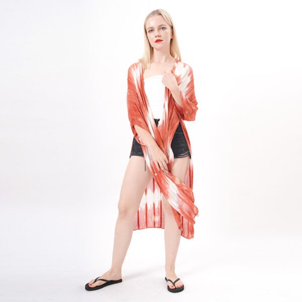 Tie Dye Beach Cover Up Swimwear Cardigan - Image 3