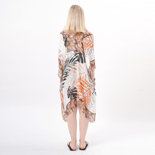 Flowy Beach Kimono Bikini Cover Up Open Front Cardigan - Image 3