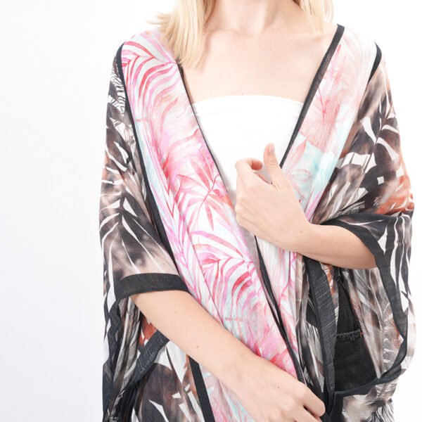 Floral Print Beach Cover up Bohemian Kimono - Image 2