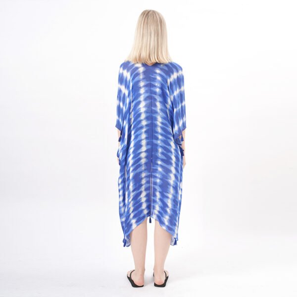 Tassels Front Tie Printed Kimono Coverup - Image 3