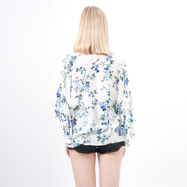 Ruffles Floral Cover Ups Blouse Tops - Image 3