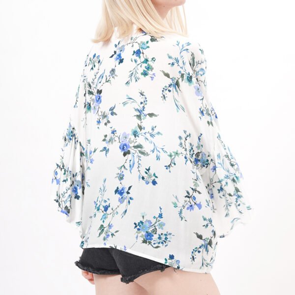 Ruffles Floral Cover Ups Blouse Tops - Image 2