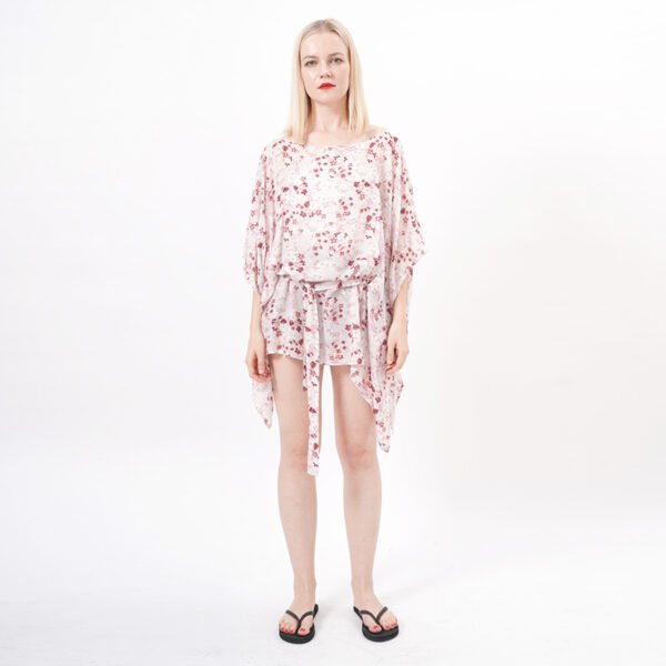 Floral Bathing Suit Cover Ups Mini Dress - Image 7