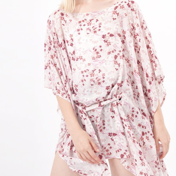 Floral Bathing Suit Cover Ups Mini Dress - Image 2