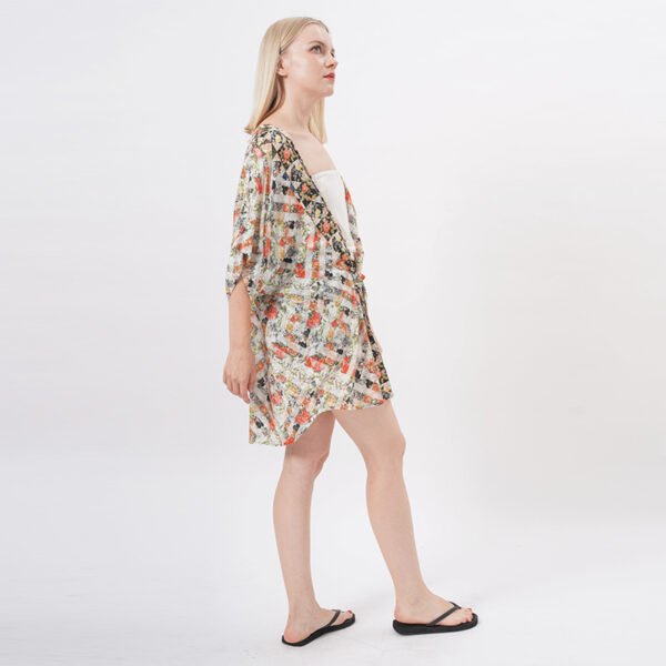 Front Tie Floral Kimono - Image 7