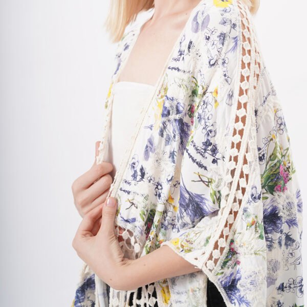 Crochet Lace Floral Kimono - Image 2