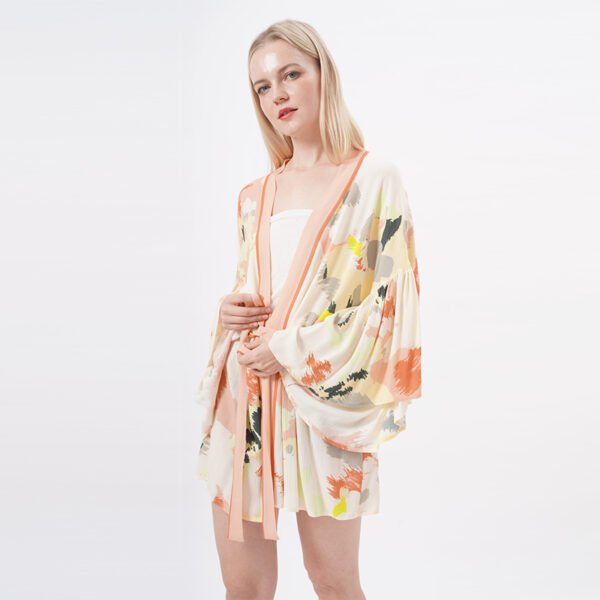 Tie Front Split Cover Up Bikini Kimono Cardigan - Image 4