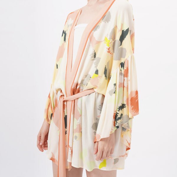 Tie Front Split Cover Up Bikini Kimono Cardigan - Image 2