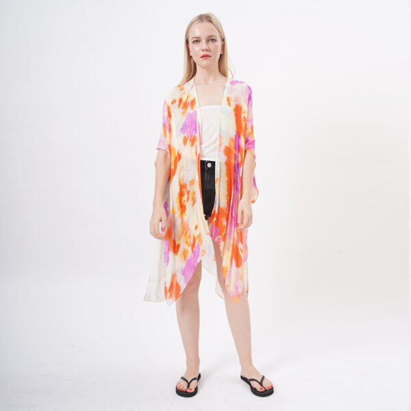 Loose Half Sleeve Kimono Cardigan Cover Up - Image 7