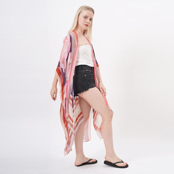 Open Front Long Cover Ups Bohemian Kimono - Image 6