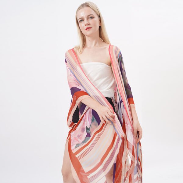 Open Front Long Cover Ups Bohemian Kimono - Image 4