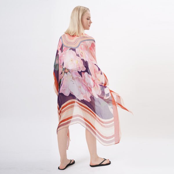 Open Front Long Cover Ups Bohemian Kimono - Image 3