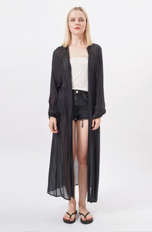 Long Sleeve Flowy Maxi Kimono Robe Cover Up
