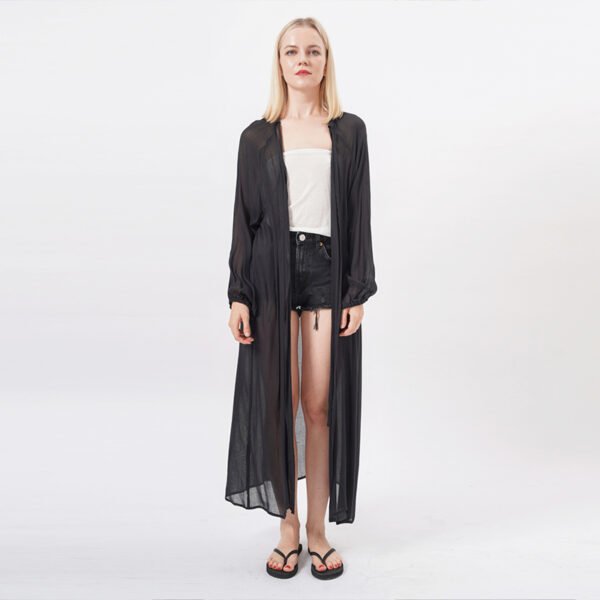 Long Sleeve Flowy Maxi Kimono Robe Cover Up