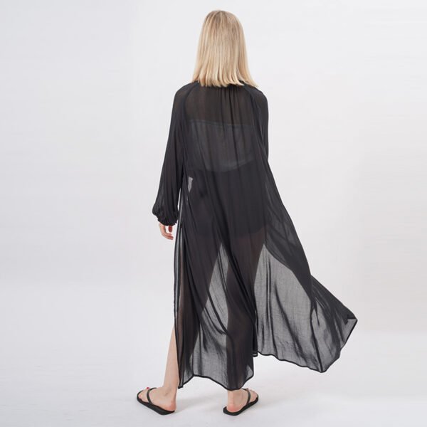 Long Sleeve Flowy Maxi Kimono Robe Cover Up - Image 3