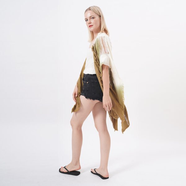 Hollow Out Crochet Tassel Shawl Wrap Kimono - Image 5