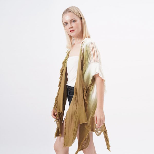 Hollow Out Crochet Tassel Shawl Wrap Kimono