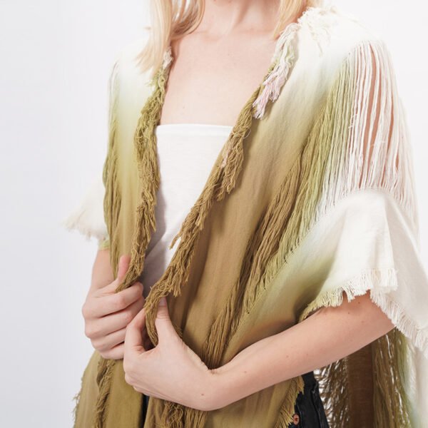 Hollow Out Crochet Tassel Shawl Wrap Kimono - Image 2