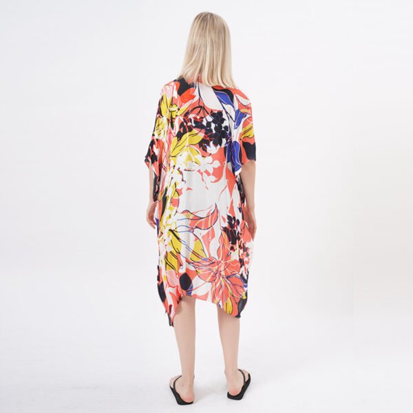 Open Front Flowy Floral Kimono - Image 3