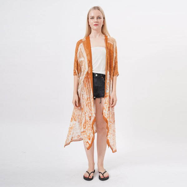 Side Split Open Front Kimono Cardigan - Image 6