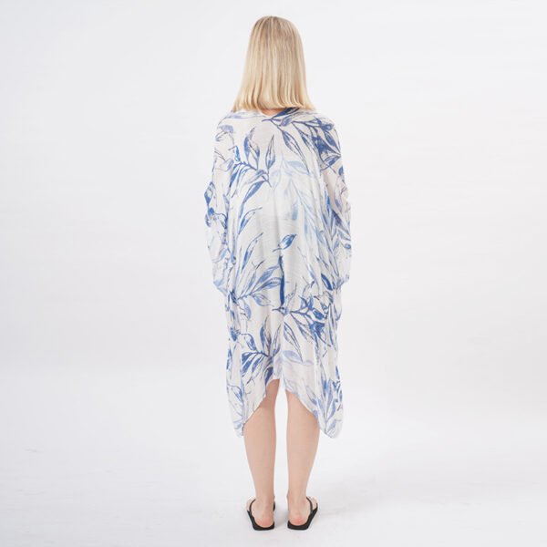 Casual Printed Sheer Cardigan Kimono Coverup - Image 3