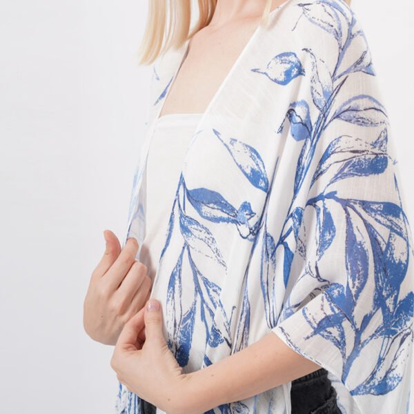 Casual Printed Sheer Cardigan Kimono Coverup - Image 2