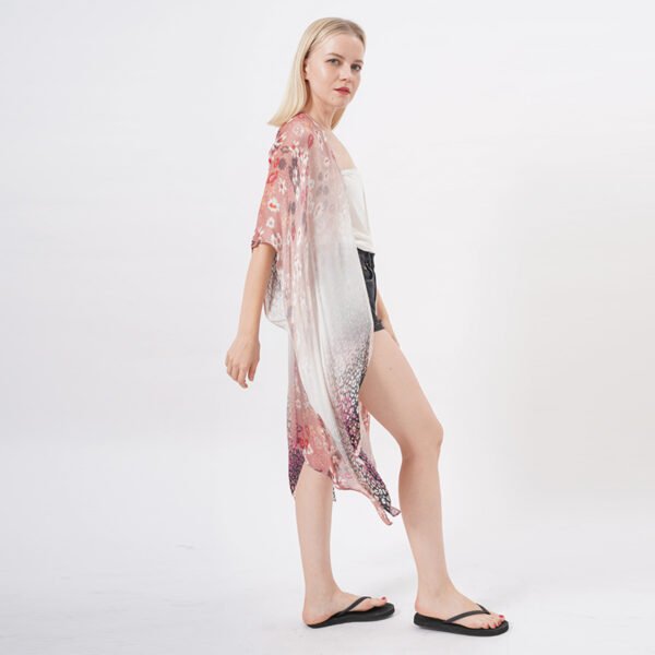 Side Split Sheer Kimono Cardigan - Image 6