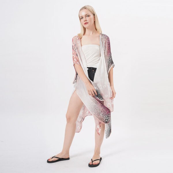 Side Split Sheer Kimono Cardigan - Image 5