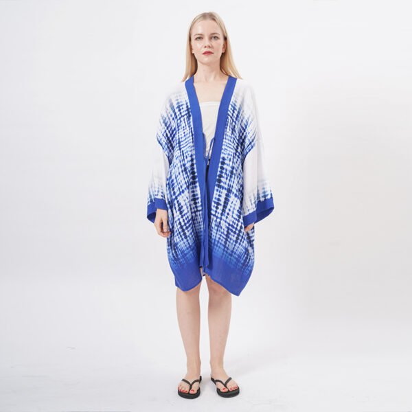 Front Tie Kimono Print Cover Ups