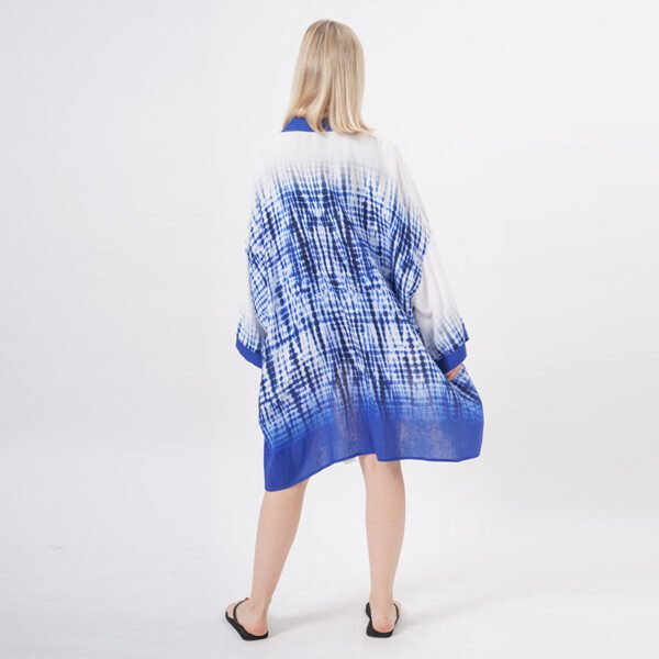 Front Tie Kimono Print Cover Ups - Image 3