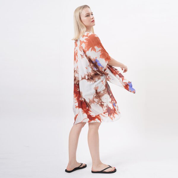 Open Front Printed Kimono Beach Bikini Cover up - Image 7