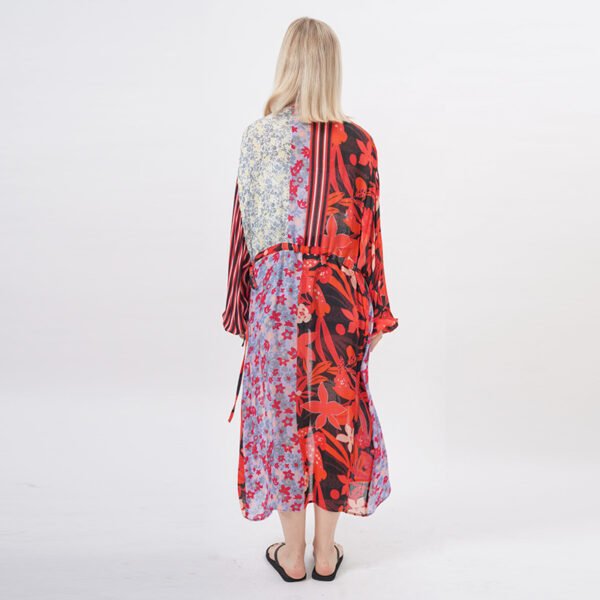 Open Front Long Beach Kimono Cardigan - Image 3