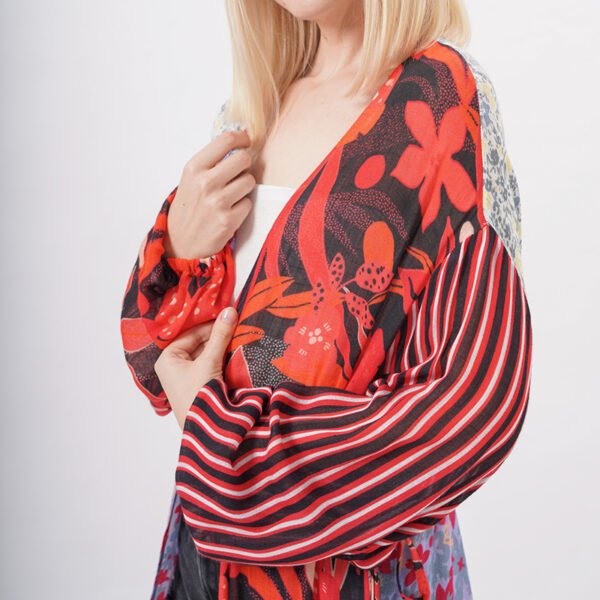 Open Front Long Beach Kimono Cardigan - Image 2