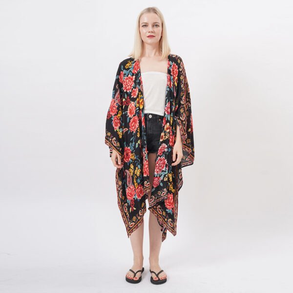 Oversized Floral Kimono Duster Cardigans