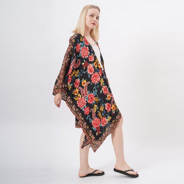 Oversized Floral Kimono Duster Cardigans - Image 6