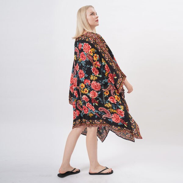 Oversized Floral Kimono Duster Cardigans - Image 5