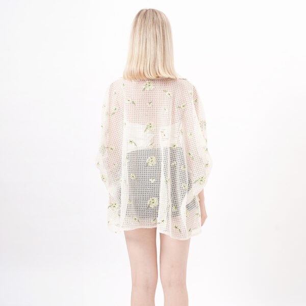 Embroidered Cover Up Pullover Sheer Blouse Tops - Image 7