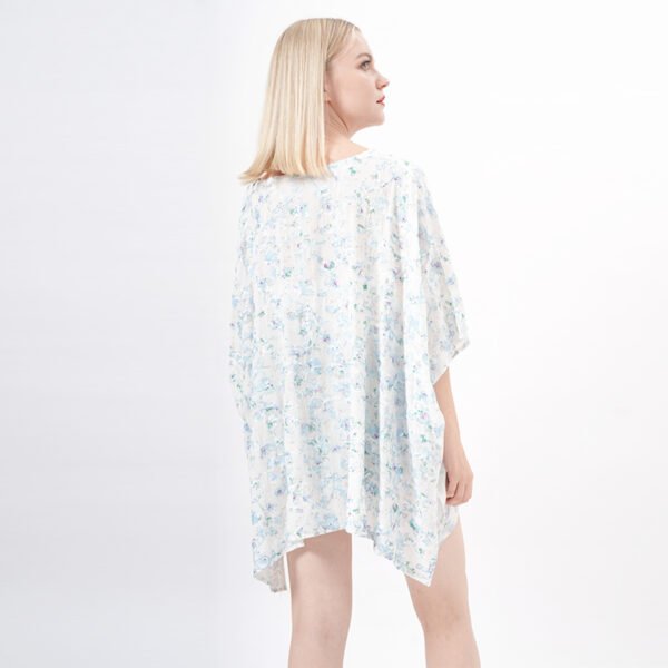 Drawstring Jacquard Floral Swimsuit Cover Ups - Image 3