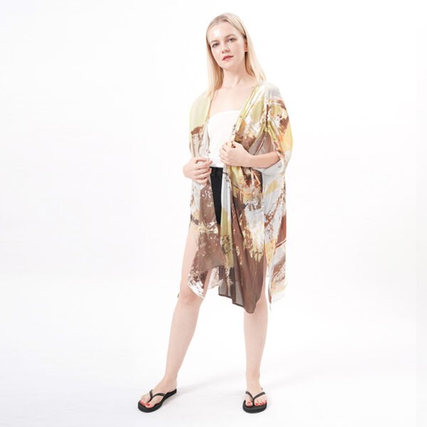 Hollowed Sleeves Long Kimonos Cover Ups