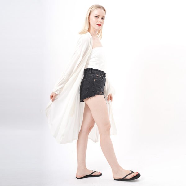 Long Viscose Kimono Cardigan with Sleeves - Image 6