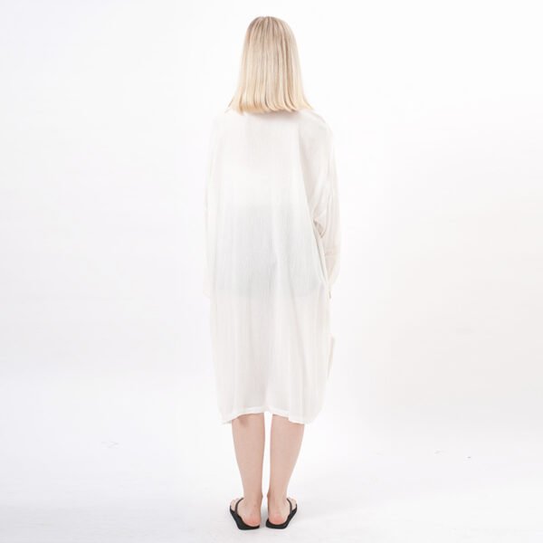 Long Viscose Kimono Cardigan with Sleeves - Image 3
