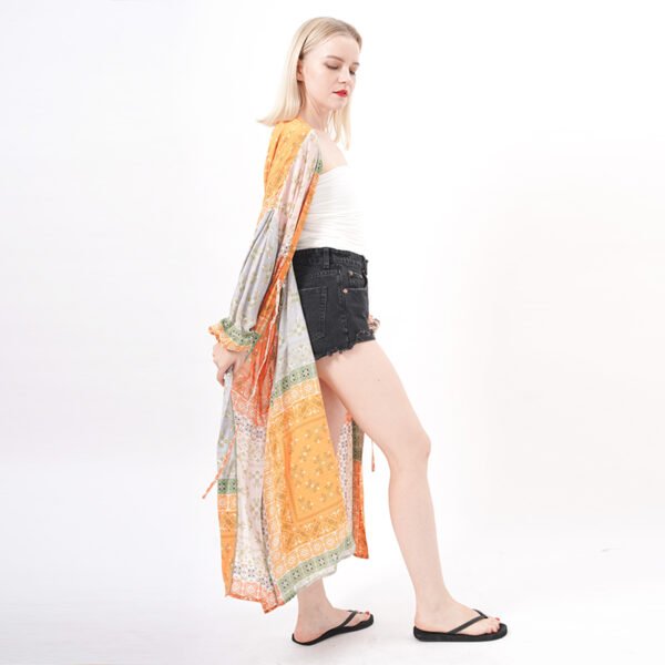 Printed Geometry Cover Up Kimonos - Image 6