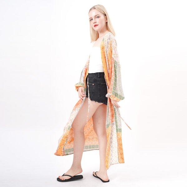 Printed Geometry Cover Up Kimonos - Image 5