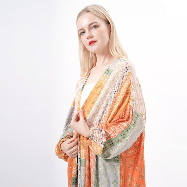 Printed Geometry Cover Up Kimonos - Image 4