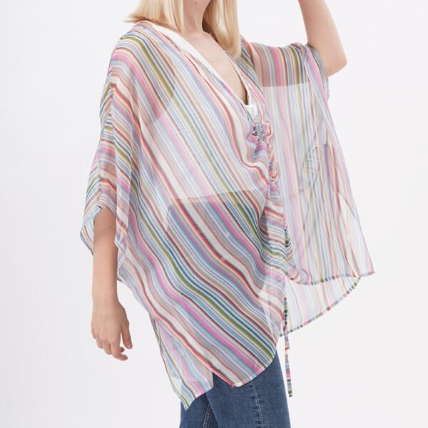 Flowy Drawstring Kimono Beach Cover Ups - Image 2