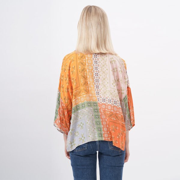 3/4 Sleeves Printed Blouse Tops - Image 3