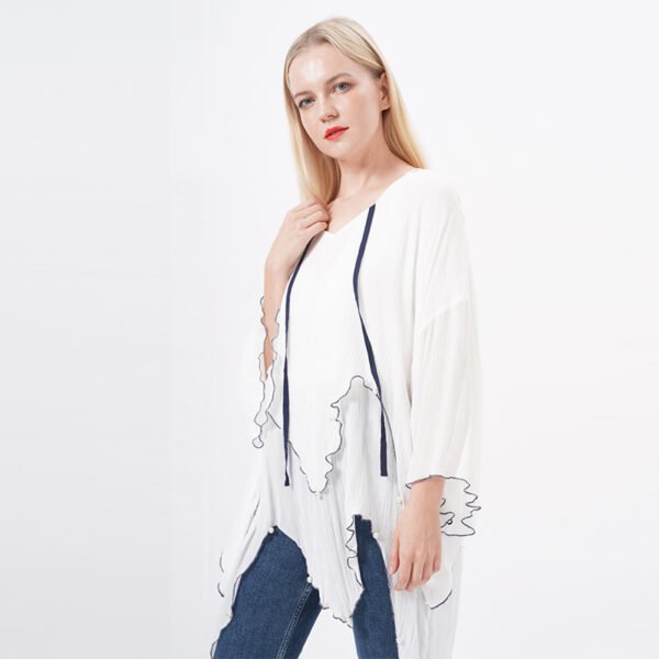 Long Sleeeves Flowy Blouse Tops - Image 4