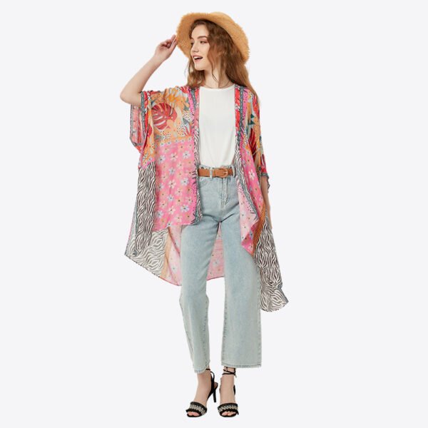 Printed Viscose Pink Kimonos