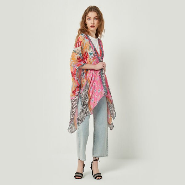 Printed Viscose Pink Kimonos - Image 5